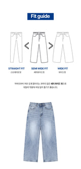 Basic washing denim pants (faded Indigo)