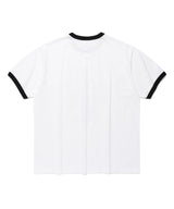 CAVISH X LELBO BROWN GLITTER RINGER SS TEE WHITE(CV2FMUT546C)