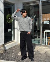 ラウンドボタンニット