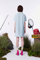 STRIPE TERRY DRESS  [SKY]