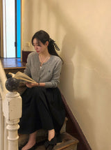 [BELLIDE MADE] 6color, memory cable round cardigan