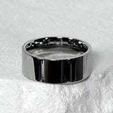 SS-8mm None logo simple ring_silver