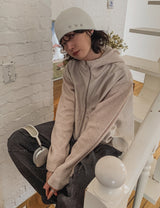 Tech Color Matching High Neck Hood Zip-Up