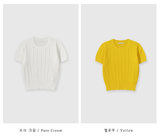 Slow Cable Round Short Sleeve Knit / 10 colors