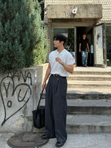 Deli ヘンリーネック半袖Tシャツ