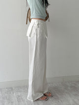Lace Wrap Balloon Fit Wide Pants