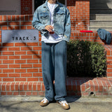 De Lap High Damage Crop Denim Jacket (2color)