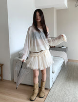POM CHIFFON SKIRT (2C)