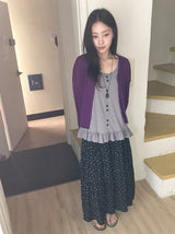 Honil Flower Shirring Banding Long Skirt