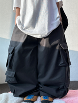 MULTI ALL CARGO SEMI WIDE BALLOON LONG PANTS 💚🐝🩶🖤 - 3 COLORS