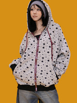 midnight boxy hood zip-up