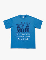 マイハウスキャットTシャツ - ブルー