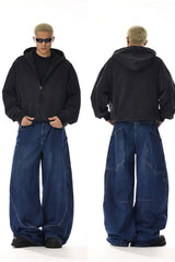 Vintage Deconstructed Loose Wide Jeans