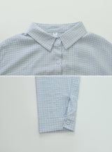 #ベリーシアーサッカーチェック長袖シャツ(3color)