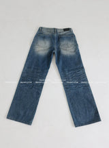 [UNISEX] Vintage washed low wide jeans