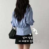 waistline cropped shirt blouse