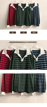 Lao Rouge Fit Color Collar Danjara Sweatshirt T-shirt