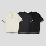 LMNテイコVネックマッスルカラショートスリーブニットウェア (3 colors)