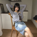 Turrat Frill Wave See-Through Ribbon Strap Cardigan
