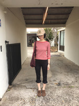 Rue Striped 3/4 Sleeve T-shirt (2color)