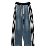 2-WAY lace wide denim training banding long pants (2 colors)