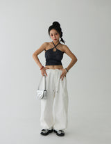 Halterneck Strap Denim Tube Top