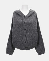 Lyle Mohair Hooded Knit Cardigan
