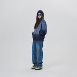 GRADATION SYMBOL PATCH HOODIE ZIP UP
 - BLUE GREY