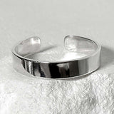 SV925-None logo 4mm simple open ring_silver