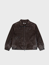 エコレザーボンバージャケット_Brown
