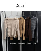 [F/W] Cable v neck kara crop knit(4color)