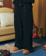 Waffle Stud Sweatpants (Black) K25QC692