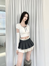 1132. Melting ribbon crop T warmer set (2color)