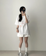 3st Digital Printed Short Sleeve T-Shirt #TeddyBear #Ballerina #Ribbon