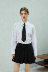 UNBALANCE SHIRRING SHIRT / WHITE