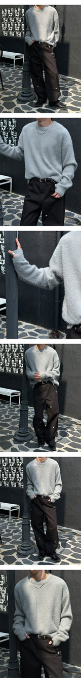 [Unisex]アンゴラヘアリーウォーマーニット(10color)