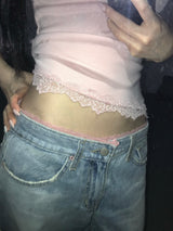 pink lingerie outfit denim pt