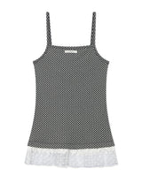 チェッカード レース スリーブレス(BLACK)