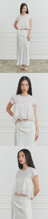 MERMAID FRILL TOP white
