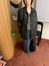 カーブド レザー ジャケット