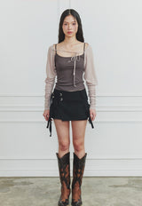 TINA BUCKLE CARGO SKIRT black