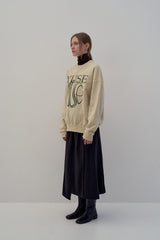 SWEATSHIRT EARTHYUSE NEEDLEWORK - CREAM