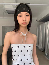 White pearl bow necklace