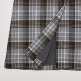 CHECK SLIT LONG SKIRT GRAY