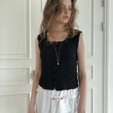 Fors sleeveless blouse (black)