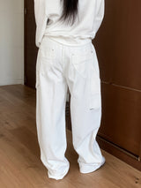 Luri Back Heart Pocket Carpenter Wide Pants 