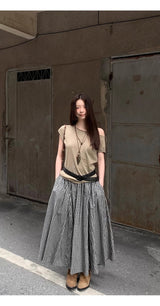 Khaki Collection オーバーサイズショルダー 半袖Tシャツ