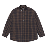 25SS EMBO LOGO OVERSIZE CHECK SHIRTS BLACK