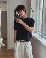 Roel Cable Round Short Sleeve Knit