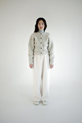 Boucle wool cardigan, Oatmeal
